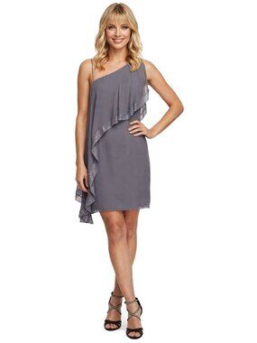 Susana Monaco Silk Draped Asymmetrical Dress Cocktail Party Special Occasion